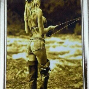 Cigarette Case Sexy Lady Fisherman in Waders for 100's Cigarettes